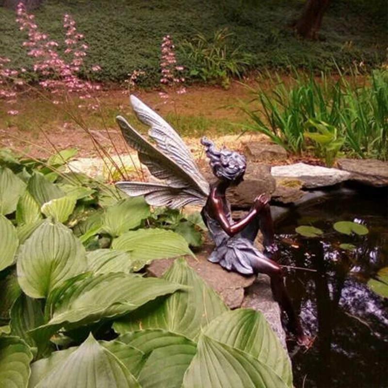 Sitting Fairy Garden Statue by BowLift