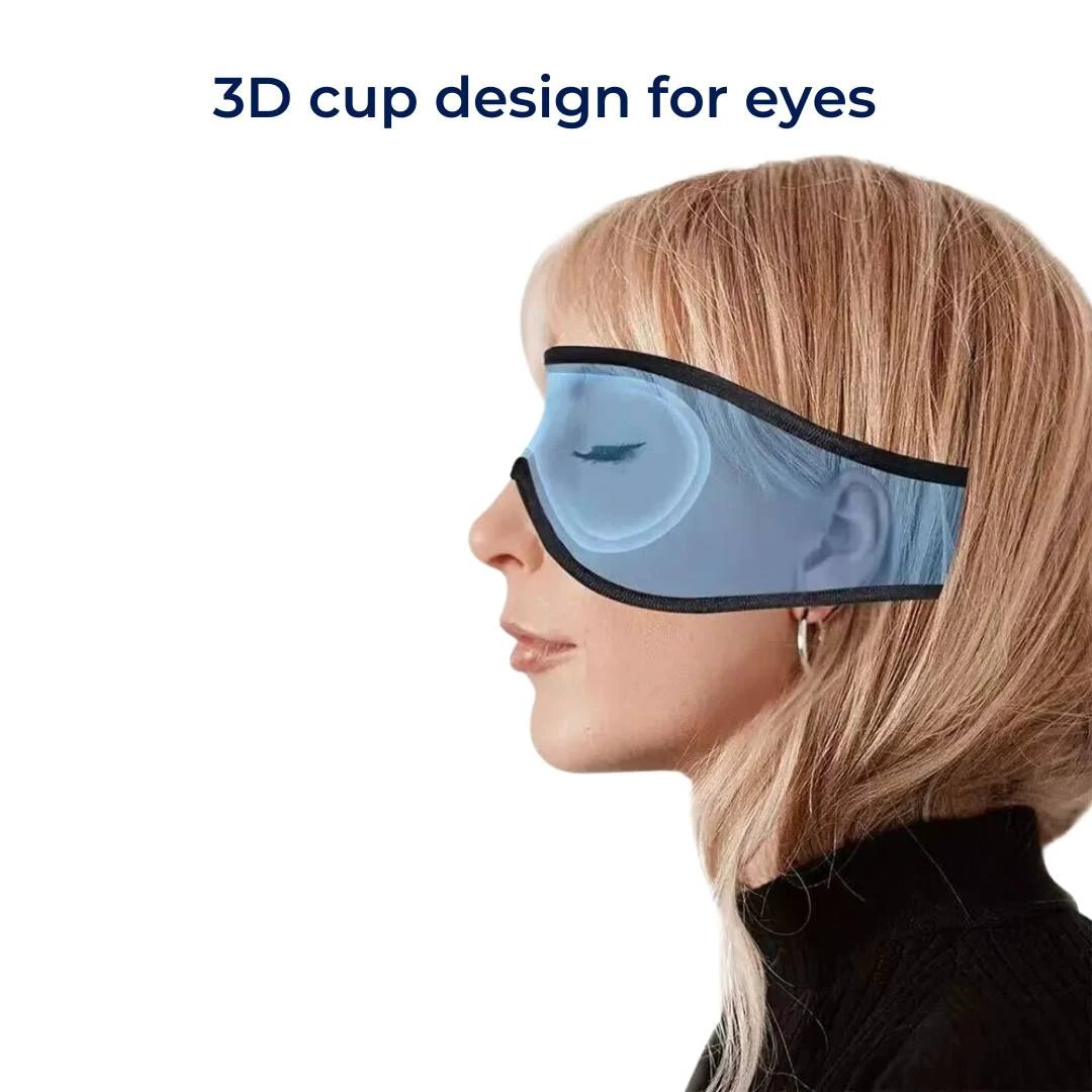 DreamSounds Bluetooth Sleeping Mask with Built-in Headphones | for Travel - Meditation - Light Blocking Comfort Bowlift by Bowlift