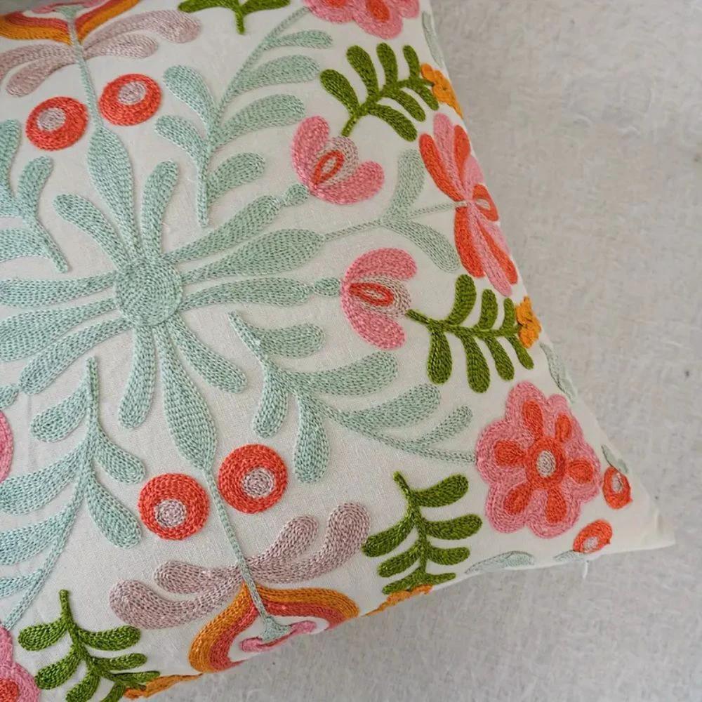 Ethereal Embroidery Floral Cushion Cover by Casa & Beyond