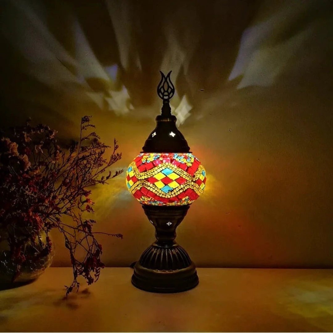Mosaic Colorful Pattern Table Lamp Bowlift by Bowlift