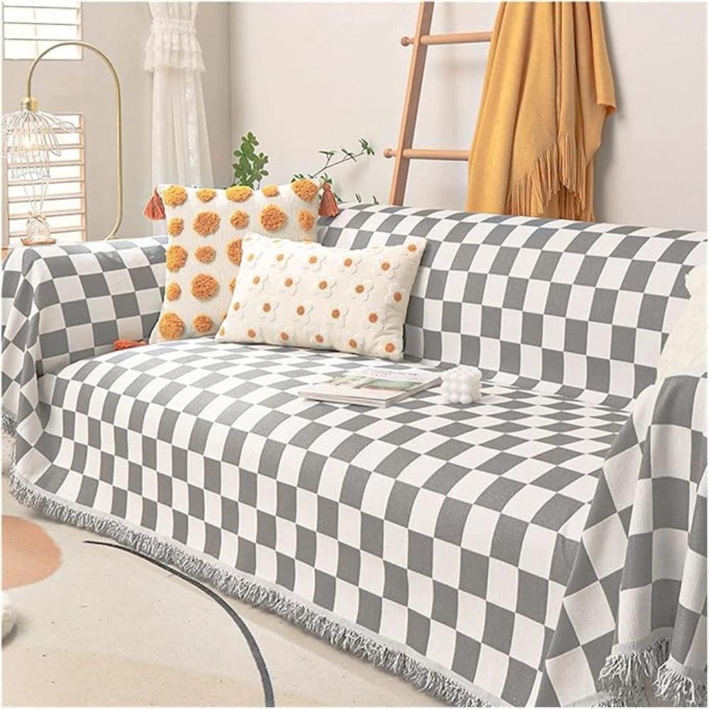Checkerboard Anti-Scratch Sofa Cover by Casa & Beyond