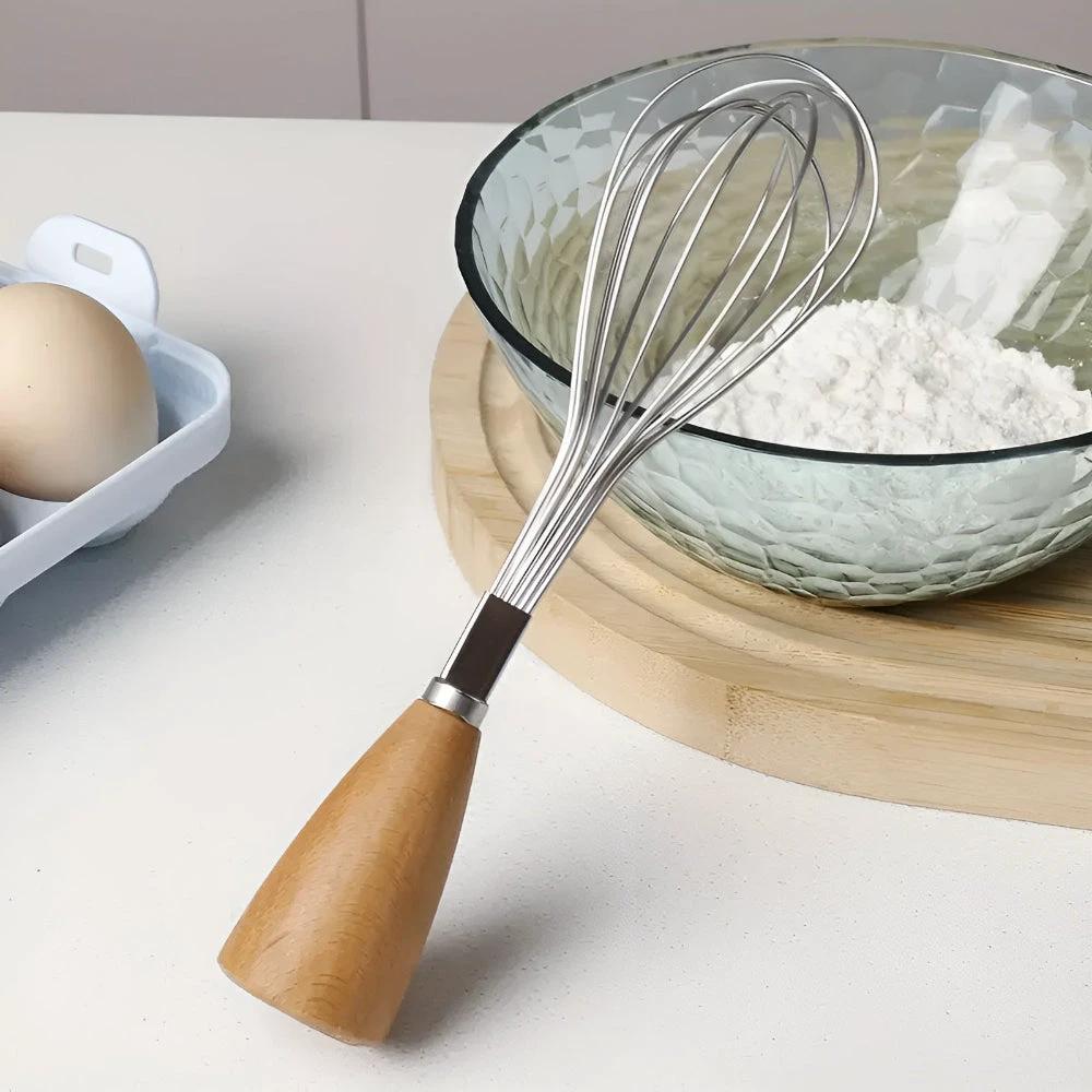 Mini Whisk with Wooden Grip by Casa & Beyond