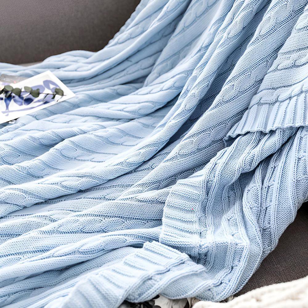 Braid Knitted Cotton Throw by Casa & Beyond