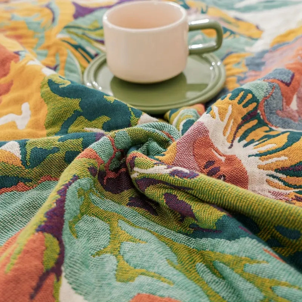 Sienna Floral Bloom Cotton Blanket by Casa & Beyond