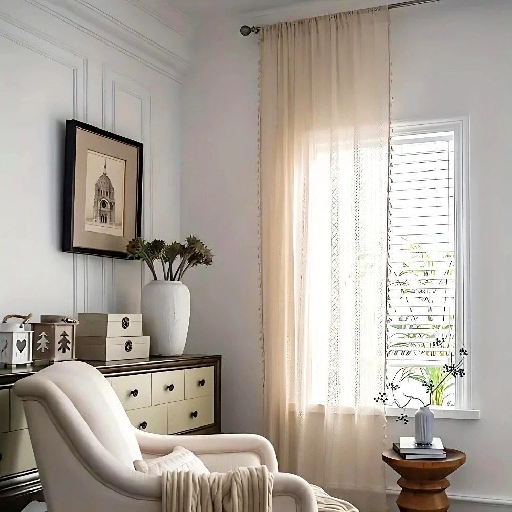 Chic Bohemian Crochet Curtain by Casa & Beyond