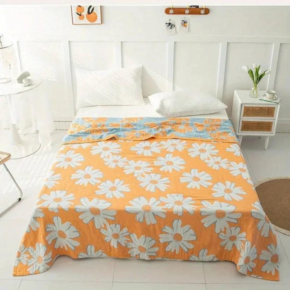 Summer-Ready Daisy Cotton Blanket by Casa & Beyond