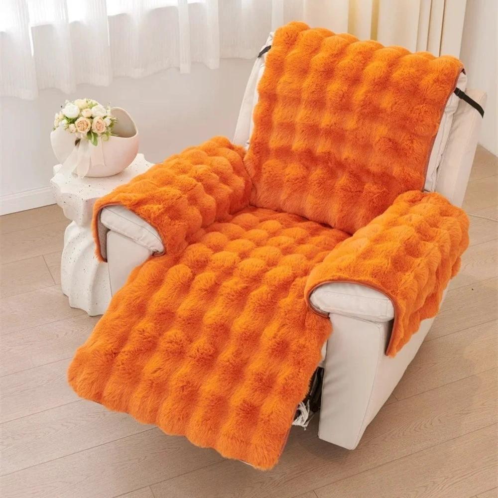 Faux Fur Recliner Sofa Cover by Casa & Beyond