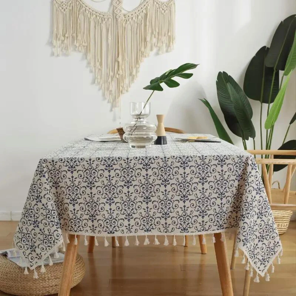 Cottage Chic Patterned Tablecloth by Casa & Beyond