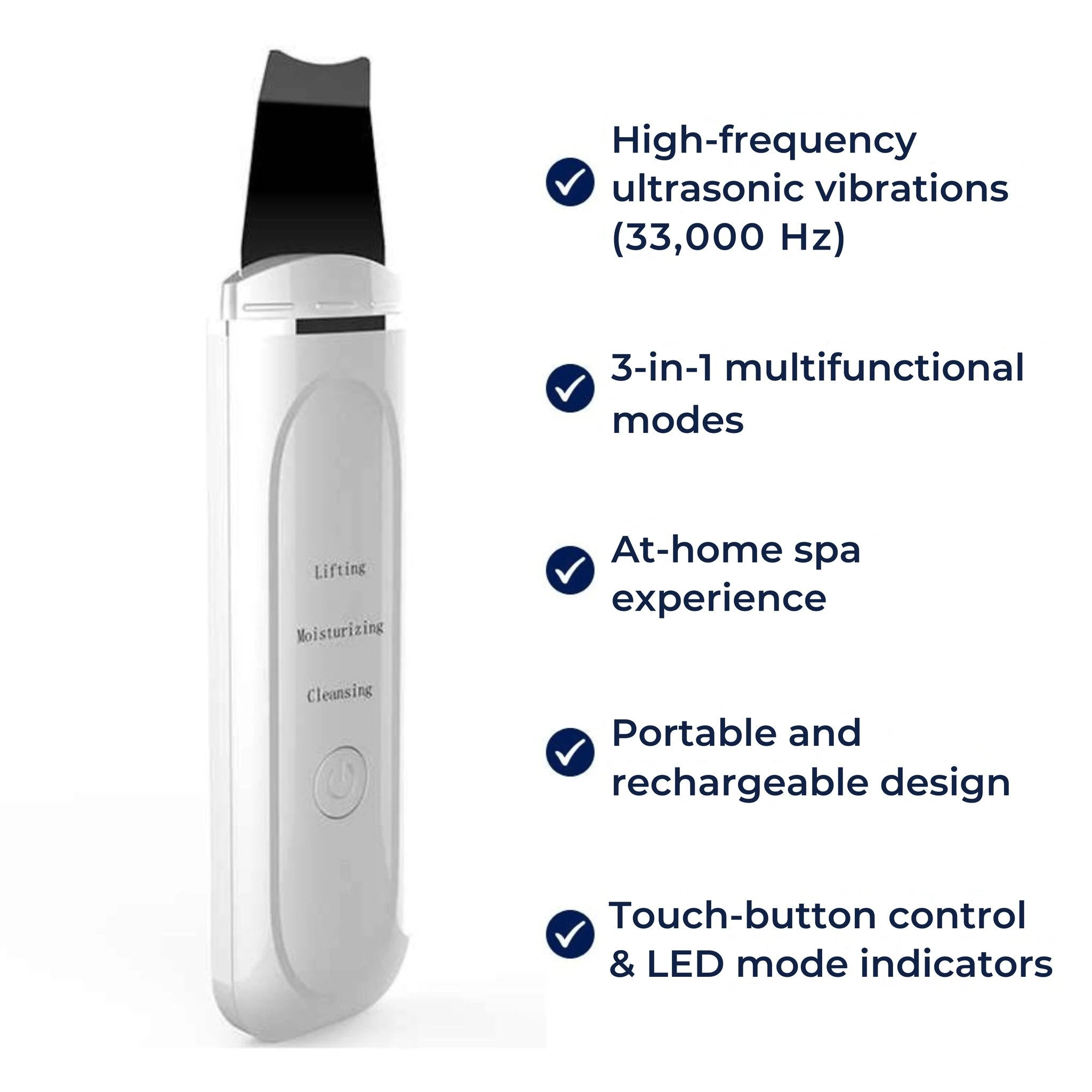 GlowSonic | Ultrasonic Facial Wand – Deep Cleansing – 33,000 Vibrations – At-Home Skincare Tool Bowlift by Bowlift