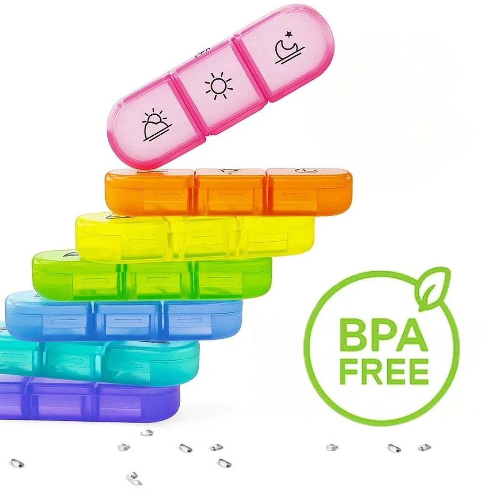 MediTrack | Weekly Pill Organizer – Improves Medication Adherence - Easy‑Open Large Compartments – BPA‑Free Durable – Travel & Seniors Bowlift by Bowlift