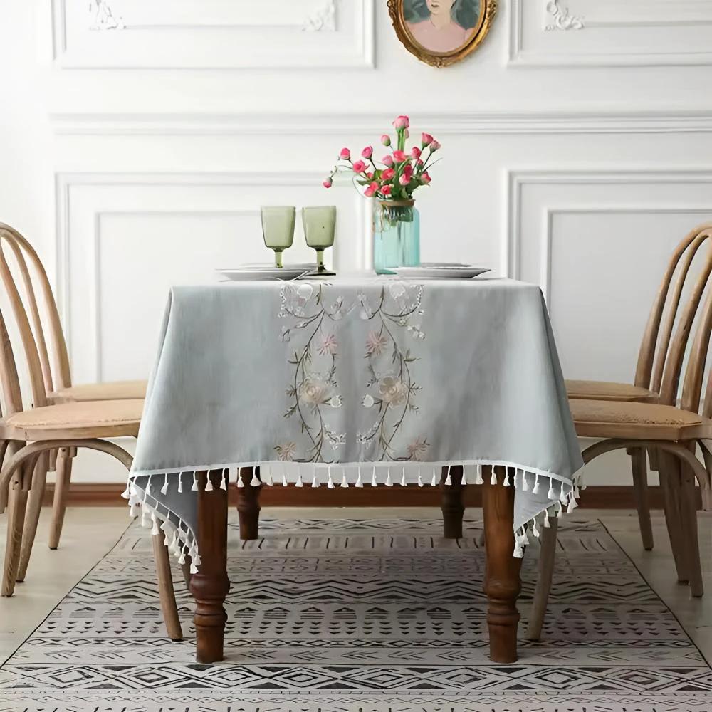 Blossom Weave Elegance Tablecloth by Casa & Beyond
