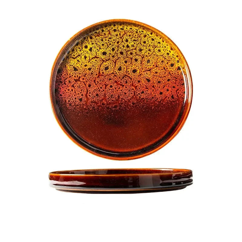 7.5" Ceramic Dumpling Dish Plate Round Tray Dinner Tableware Plate by Bowlift