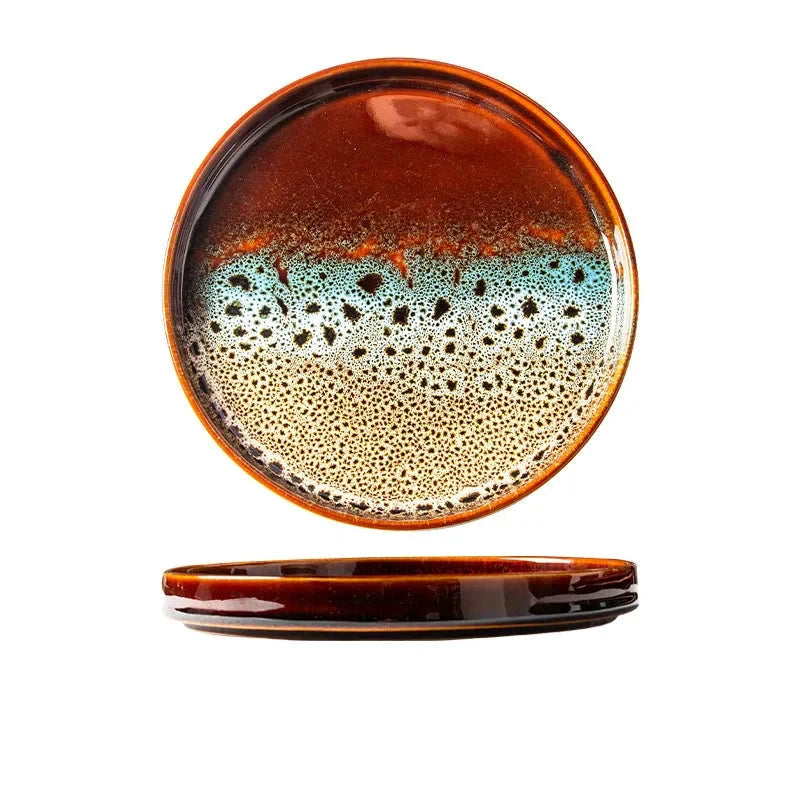 7.5" Ceramic Dumpling Dish Plate Round Tray Dinner Tableware Plate by Bowlift
