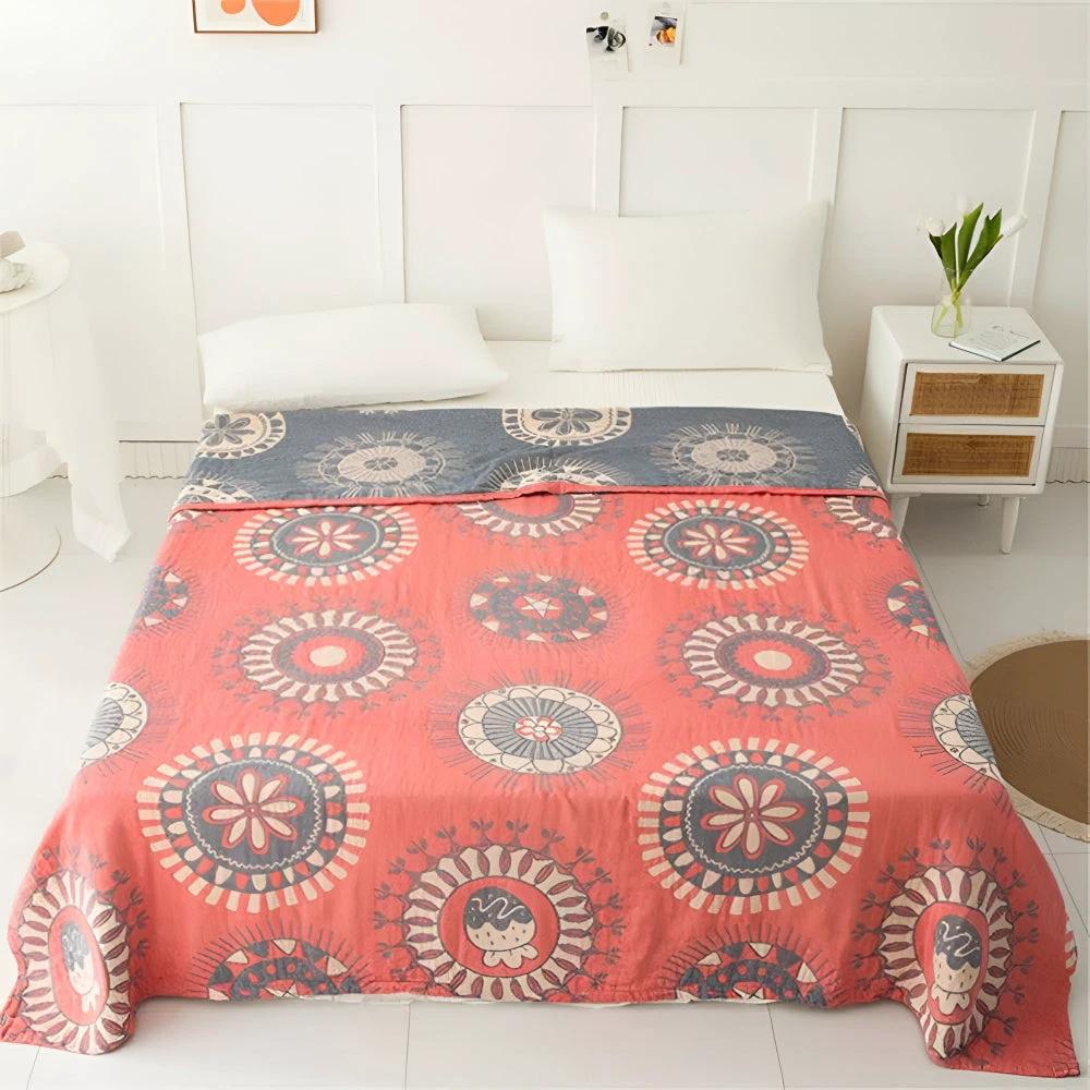 Blossom Radiance Circle Cotton Blanket by Casa & Beyond