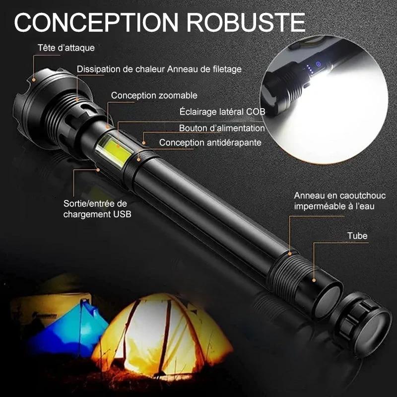 Tactical rechargeable laser LED flashlight by Bowlift