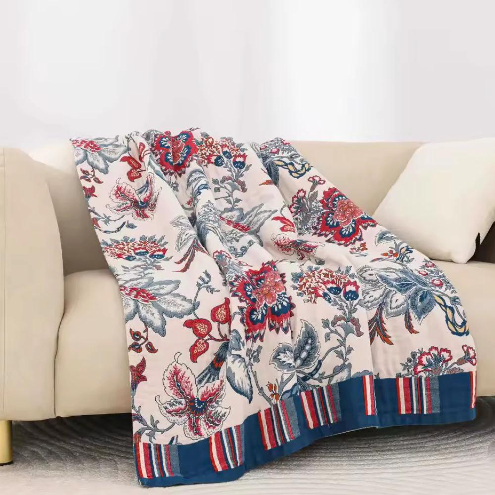 Retro Botanica Bliss Cotton Blanket by Casa & Beyond