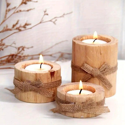 Bamboo Essence Candle Holders | 3 sets by Casa & Beyond