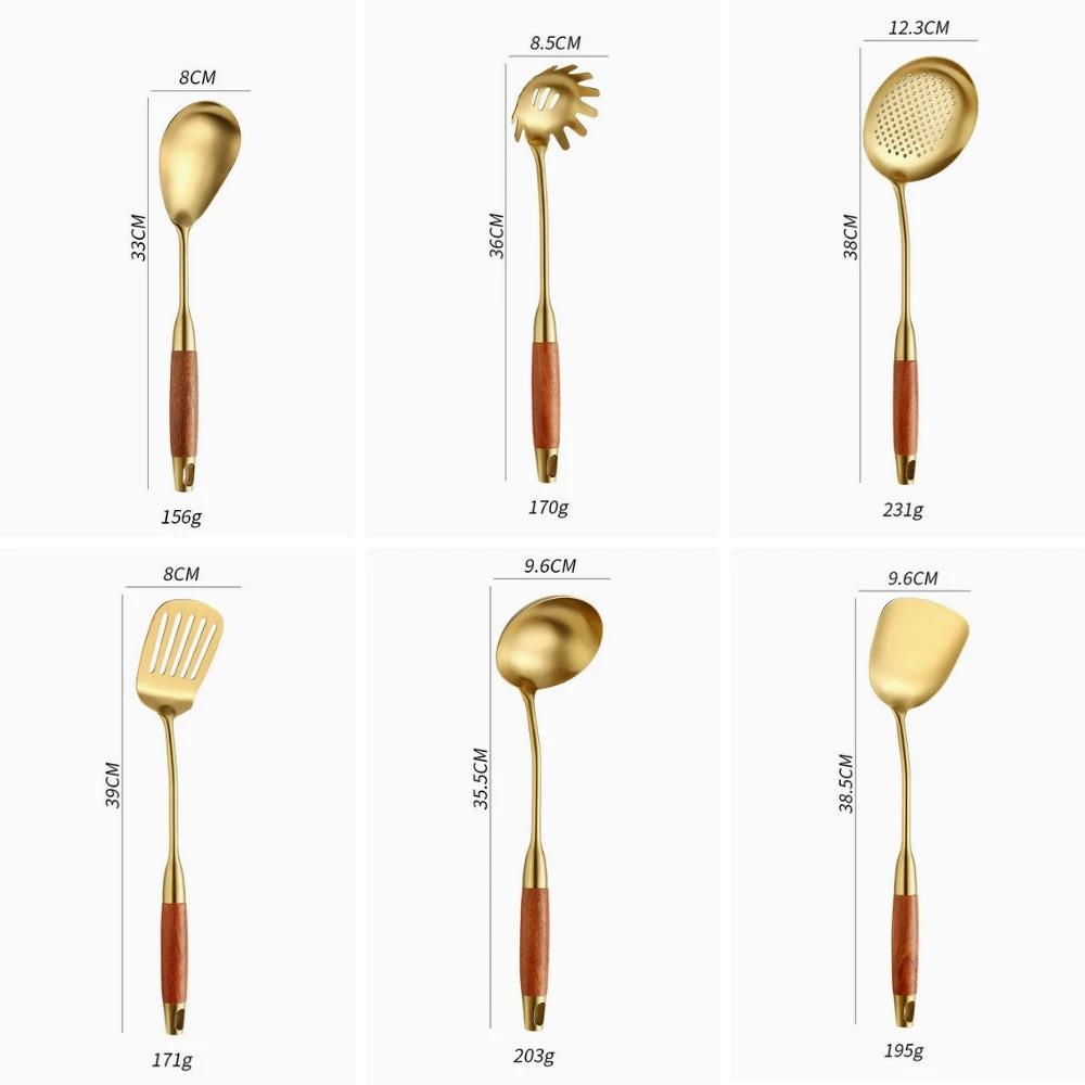 Chef’s Choice Golden Kitchen Utensils | 6pcs Set by Casa & Beyond