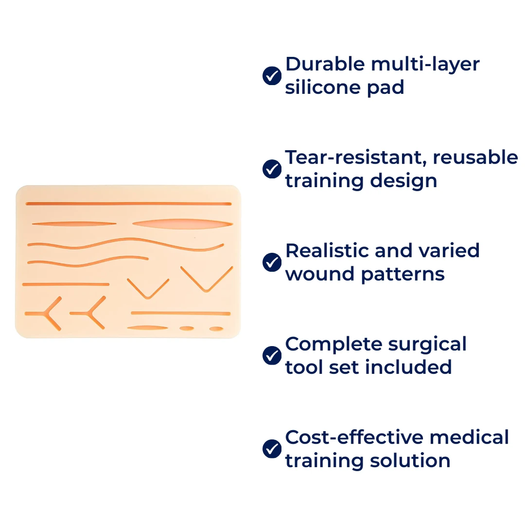 Durable Multi-Layer Silicone Pad with Tools – Tear-Resistant Reusable Training for Medical Students Bowlift by Bowlift