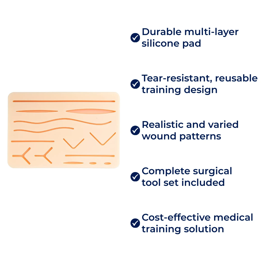 Durable Multi-Layer Silicone Pad with Tools – Tear-Resistant Reusable Training for Medical Students Bowlift by Bowlift