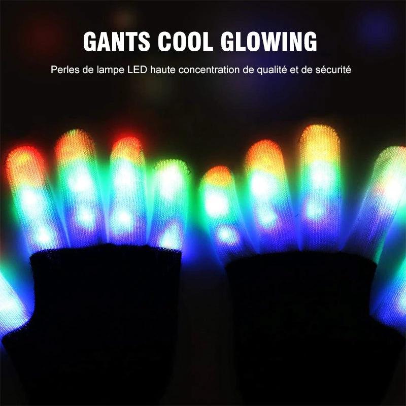 Leather Gloves Finger Lights 3 Colors 6 Modes by Bowlift