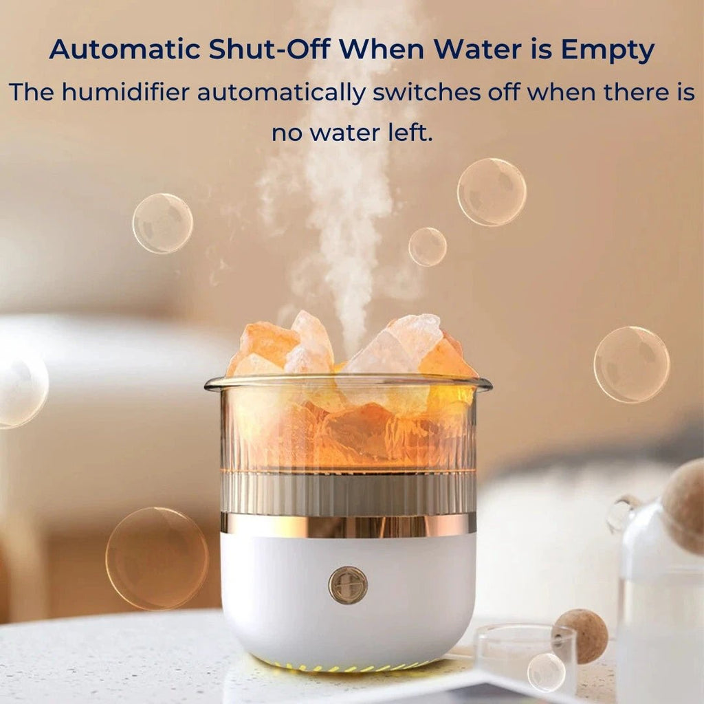 SereniGlow Crystal Salt Humidifier | USB Aroma Diffuser – Night Light & Air Purifier – For Relaxation, Stress Relief & Improved Air Quality Bowlift by Bowlift