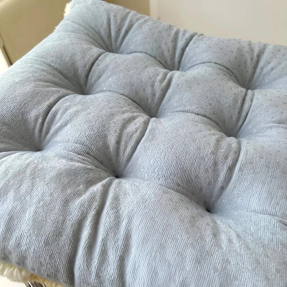 Fuzzy Checkered Fur Padded Cushion by Casa & Beyond