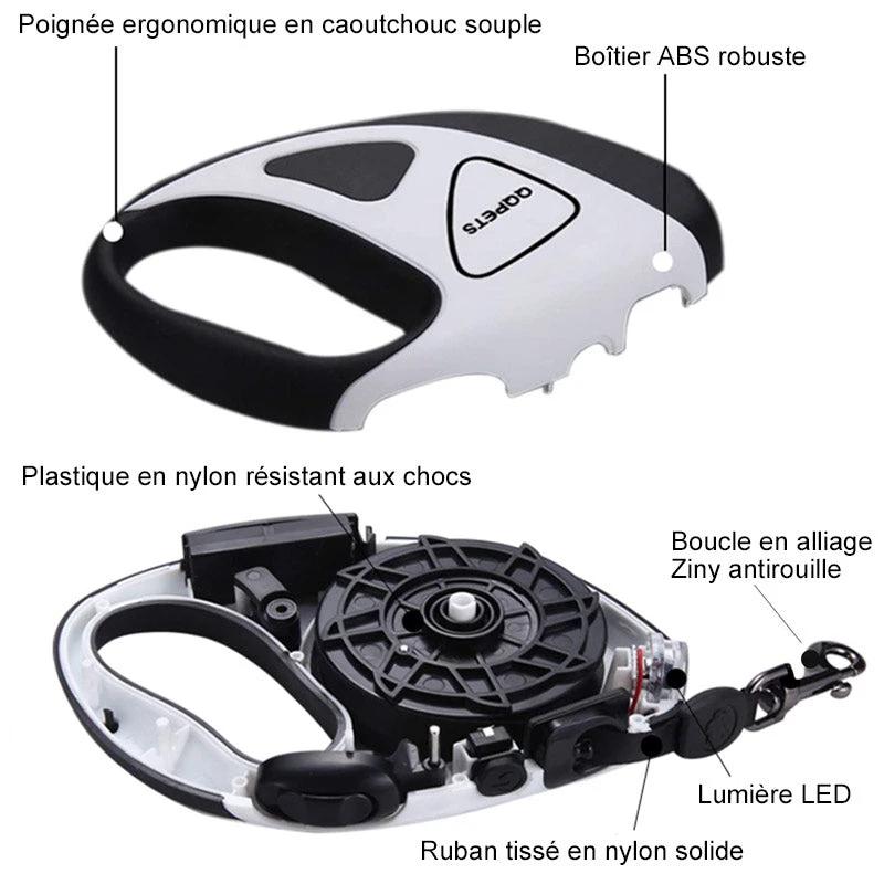 LED Leash for Pets retractable by Bowlift