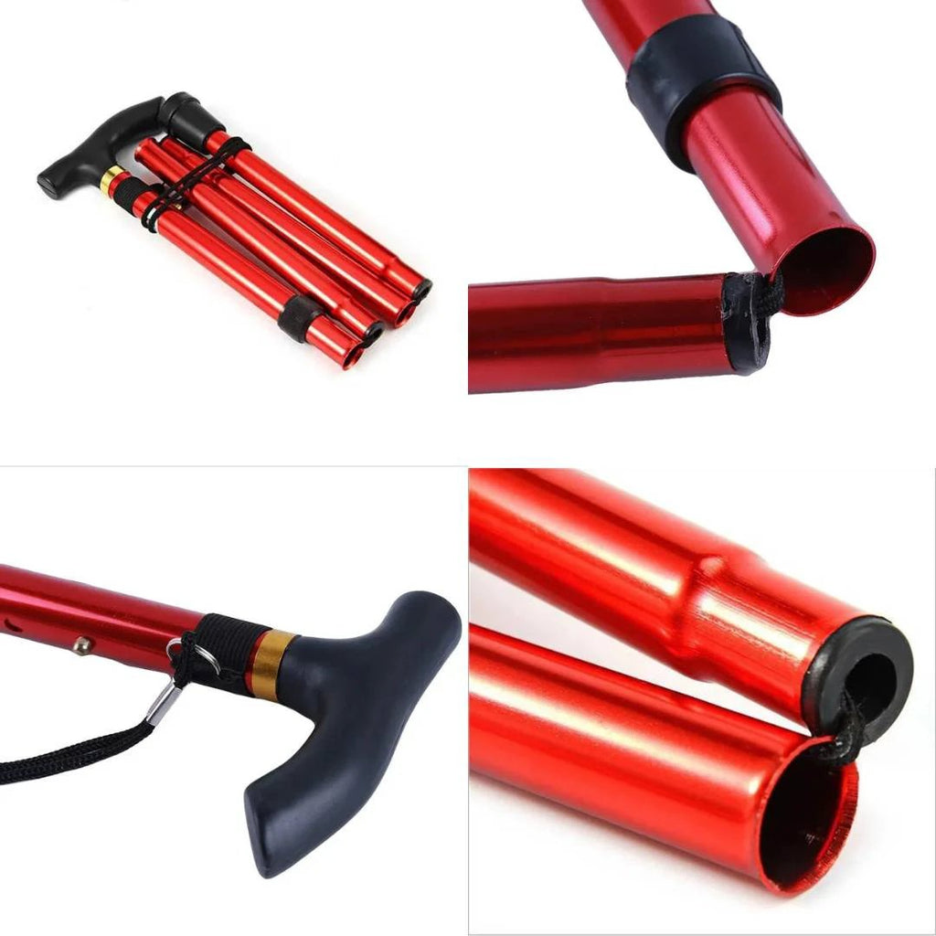 StrideAid Folding Telescopic Walking Stick | Adjustable Cane - Ergonomic Handle - Non-Slip Tip for Mobility Support Bowlift by Bowlift