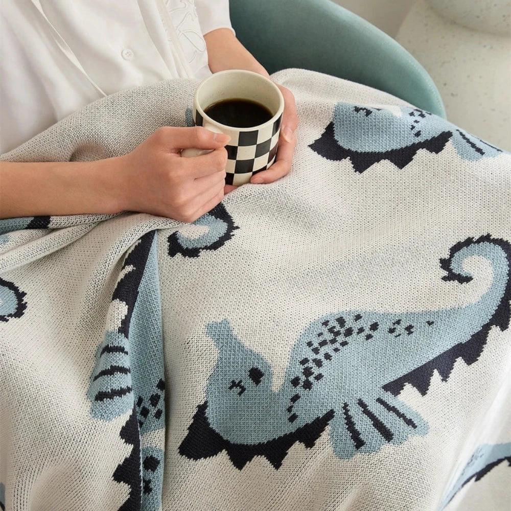 Nautical Seahorse Throw Blanket by Casa & Beyond