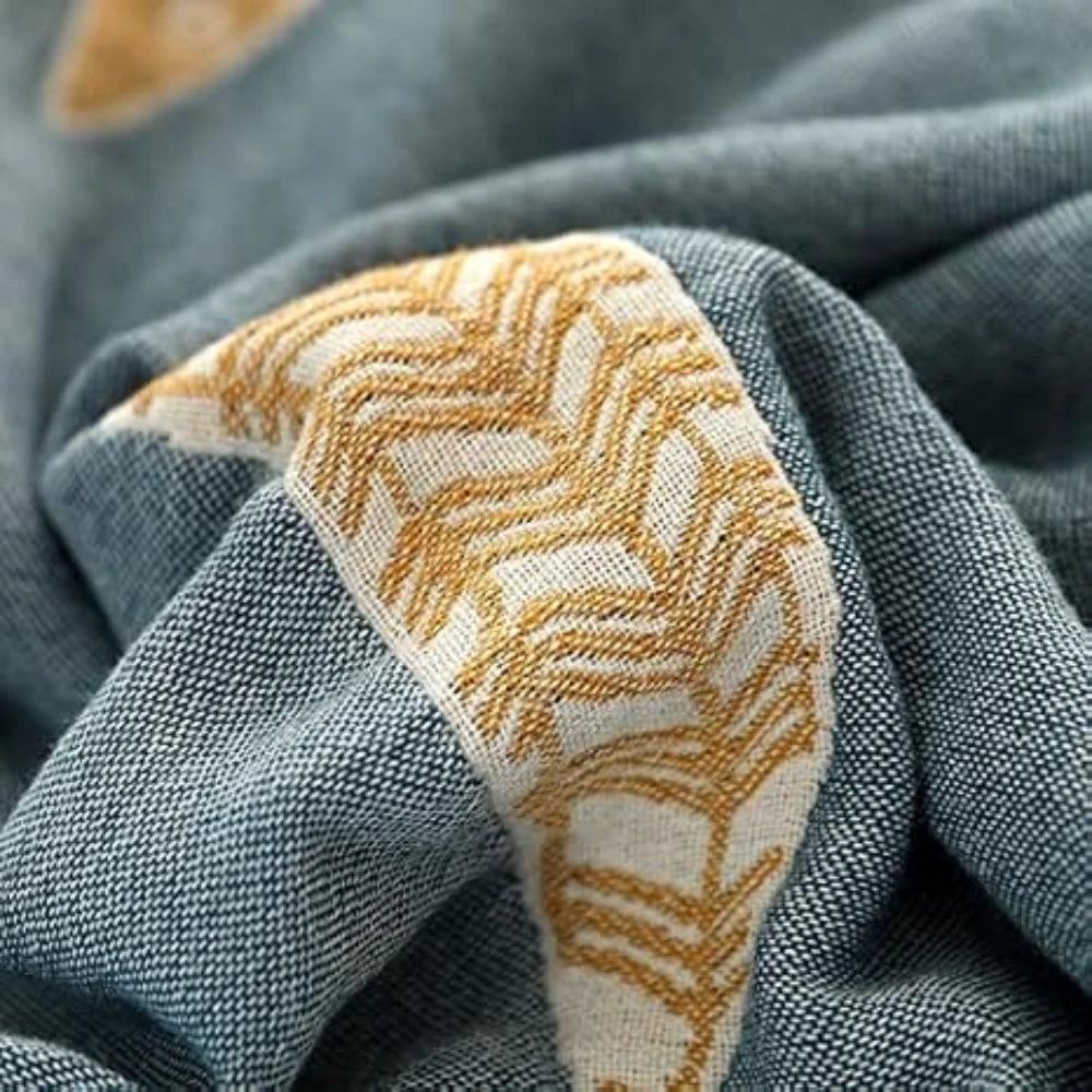 Golden Fish Cotton Gauze Reversible Blanket by Casa & Beyond