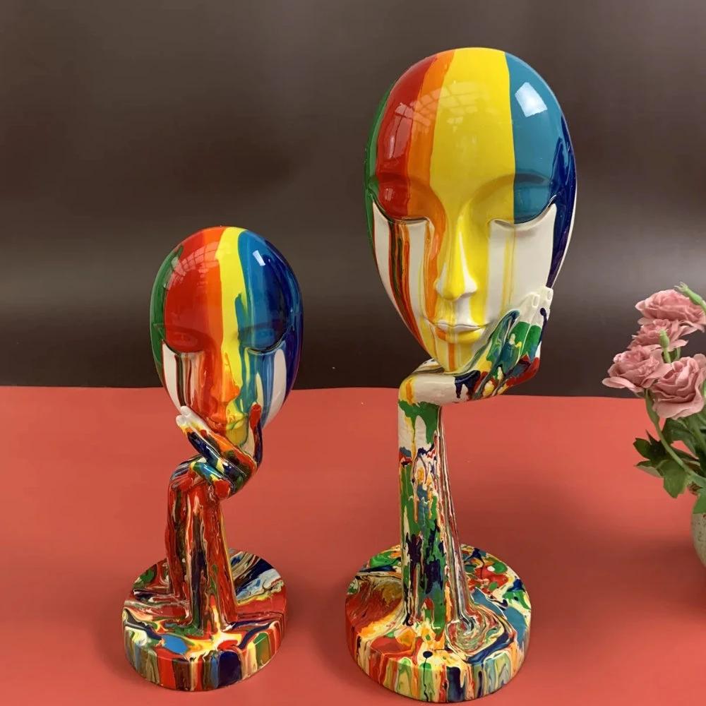 Female Thinker Colorful Art Sculpture by Casa & Beyond