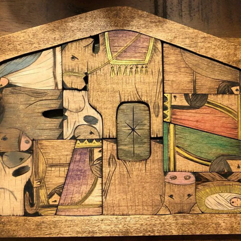 Wooden puzzle set by JéSus by Bowlift