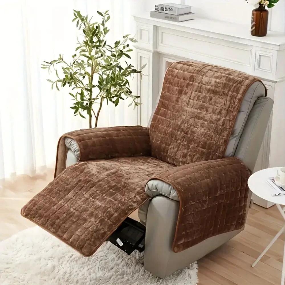 Velvet Grid Recliner Cover by Casa & Beyond