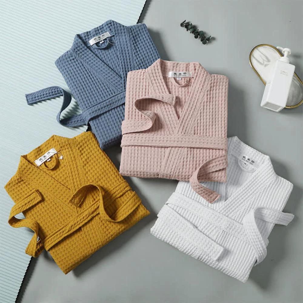 Waffle V-neck Bathrobe by Casa & Beyond