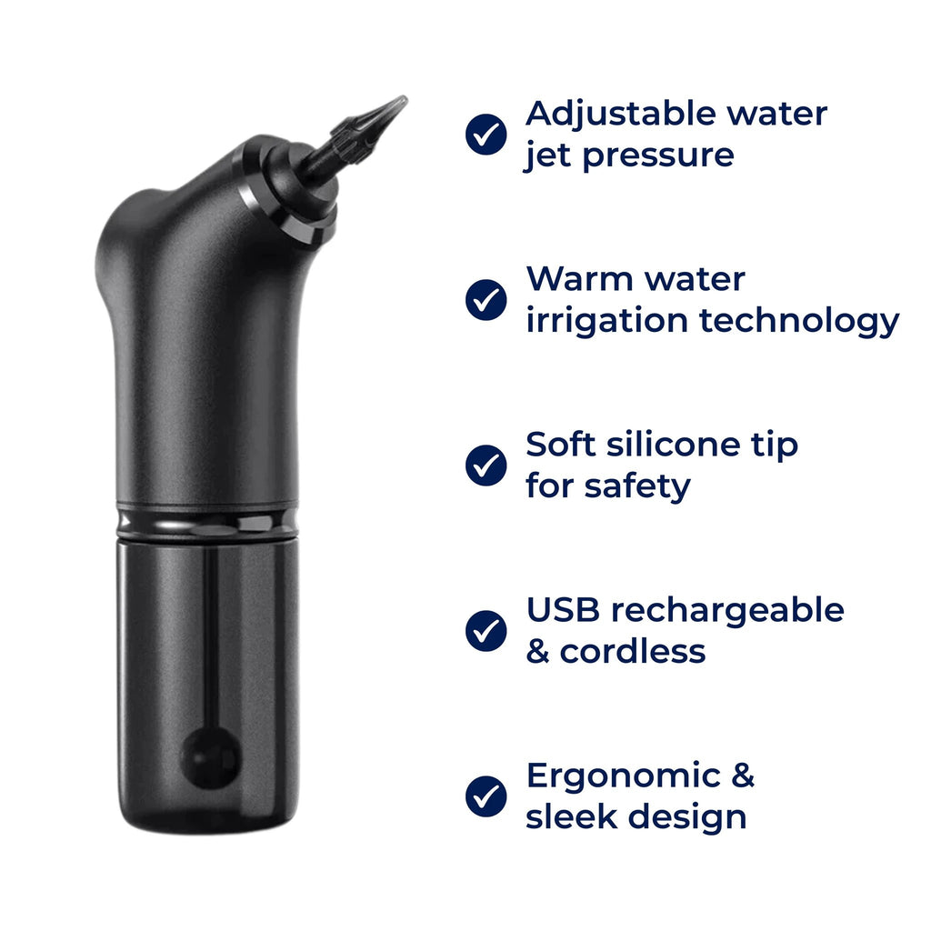 AquaCleanse | Electric Ear Wax Remover – Adjustable Water Jet – Silicone Tip – Warm Irrigation for Families Bowlift by Bowlift