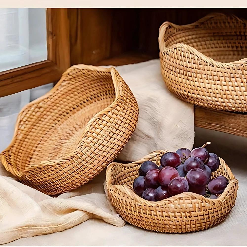 Stylish Handwoven Rattan Basket by Casa & Beyond