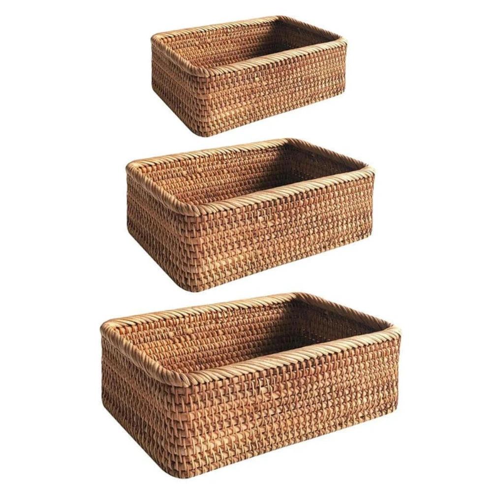 Artisan Rectangular Rattan Storage Basket by Casa & Beyond