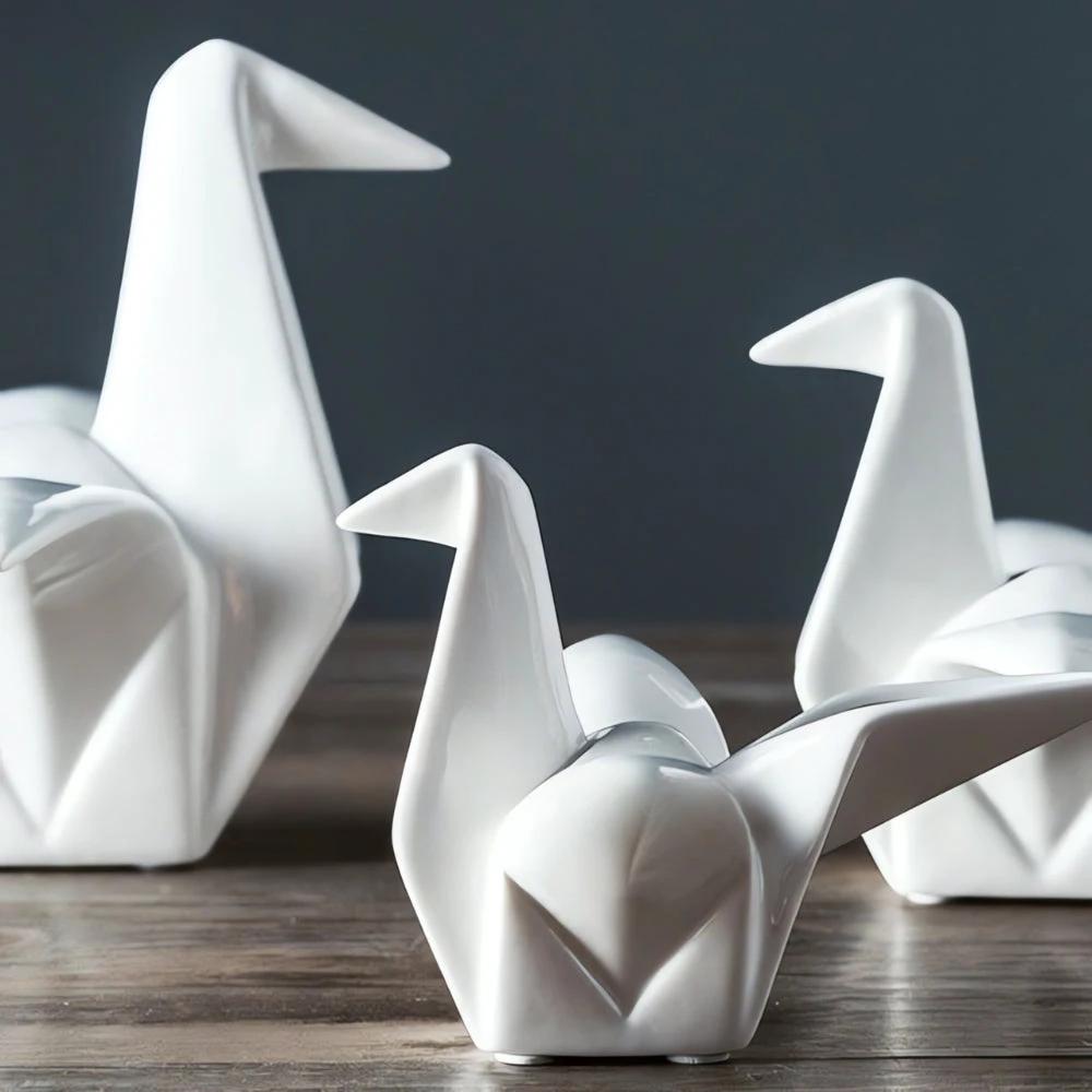 Origami-Inspired Ceramic Bird Statue by Casa & Beyond