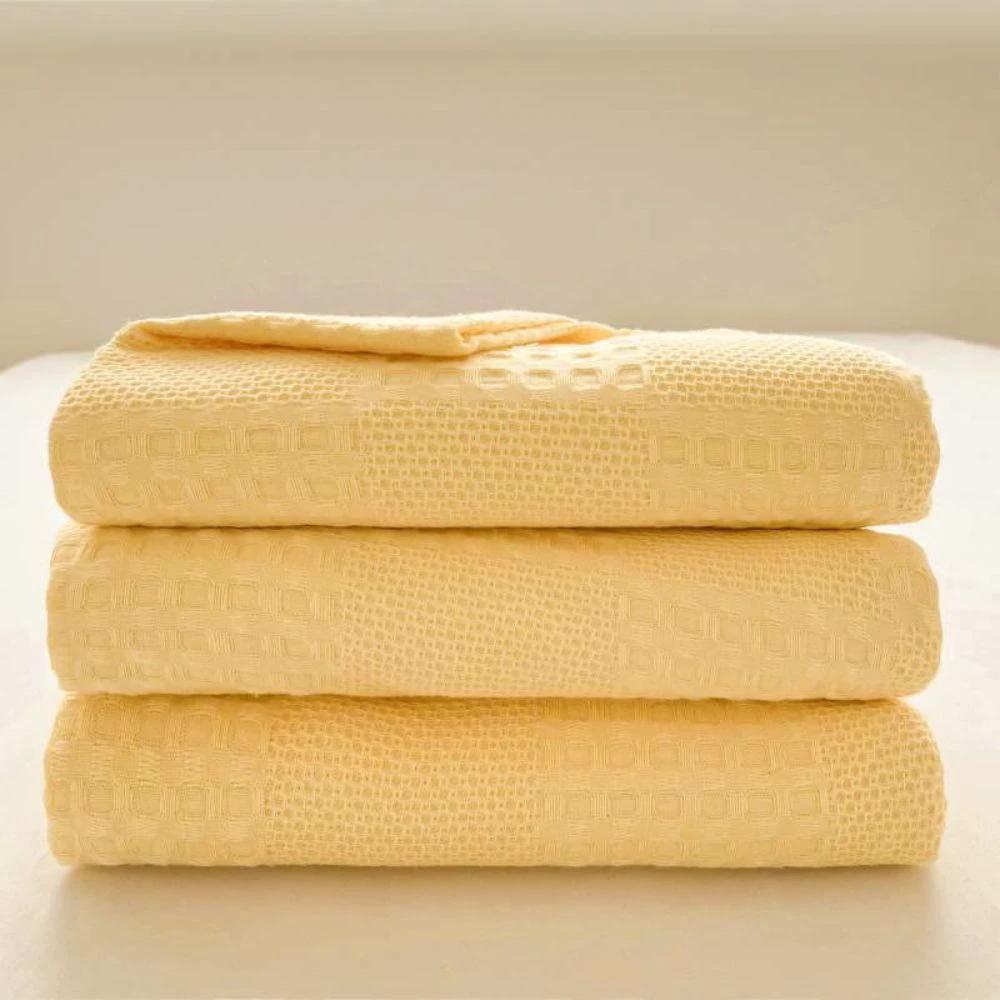 Blush Waffle Checkered Blanket by Casa & Beyond