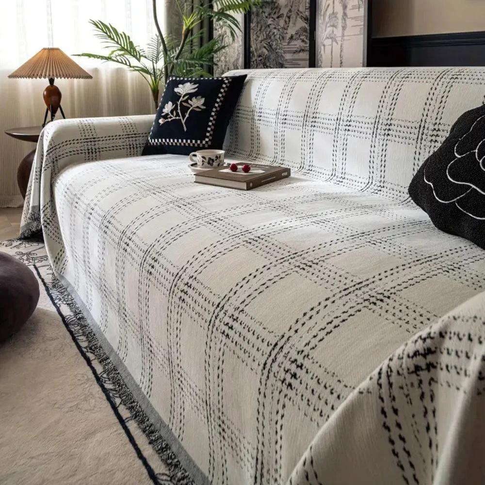 Chesterfield Plaid Sofa Cover by Casa & Beyond