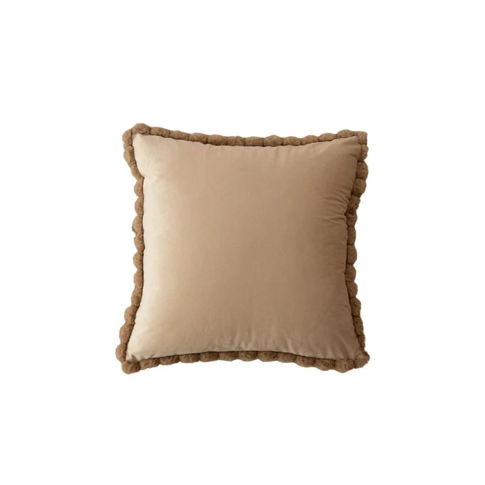 Velvet Pom-Pom Trim Cushion Cover by Casa & Beyond
