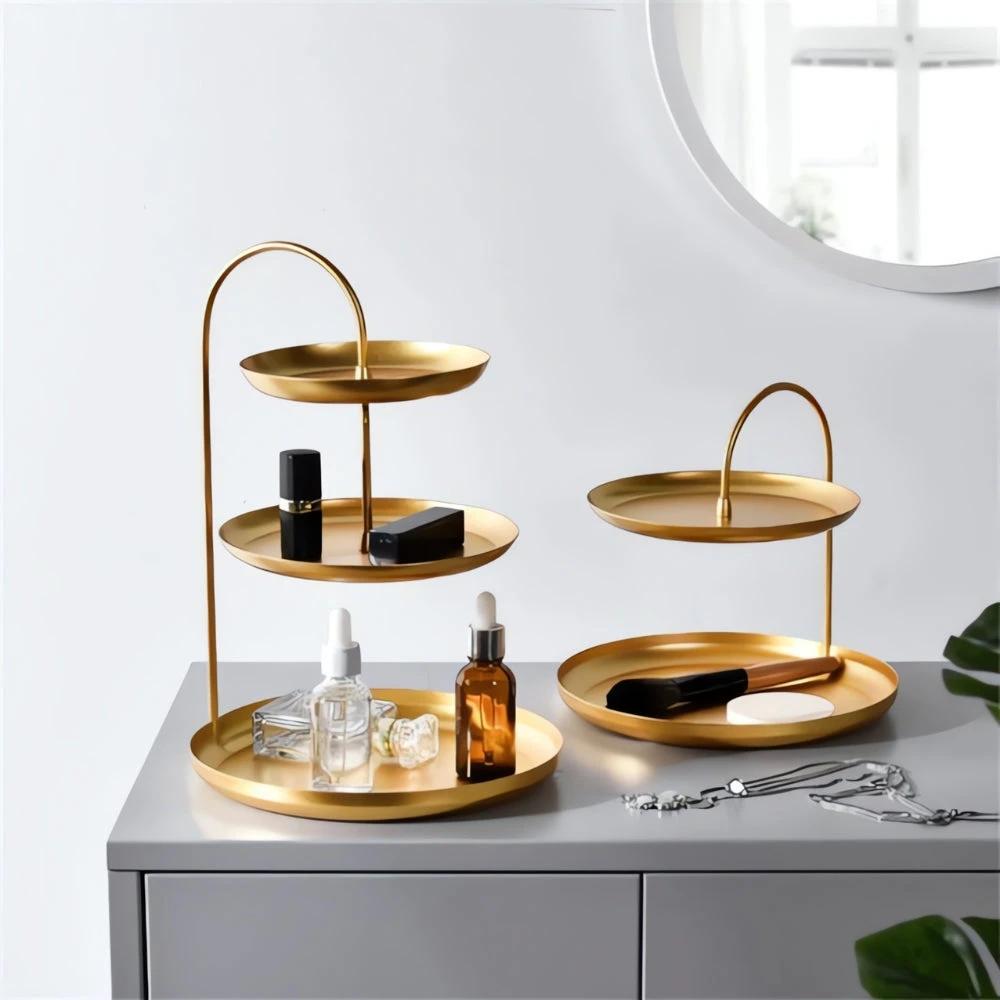 Elegant Gold Storage Organizer Stand by Casa & Beyond