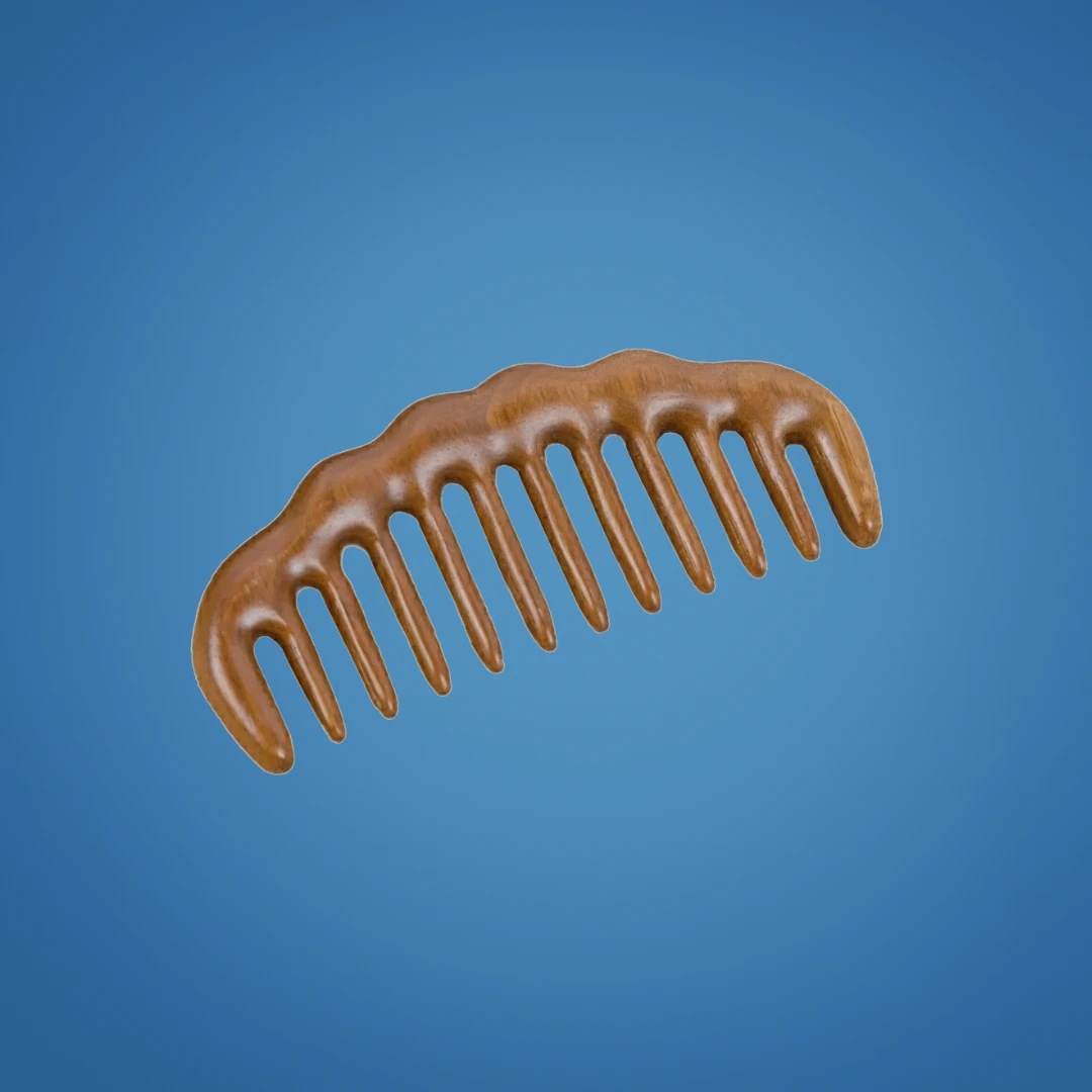 Tooth Hair Comb – Breakage-Free Detangling – Golden Sandalwood – Anti-Static – Gentle Scalp Massage – Healthy Shine Bowlift by Bowlift