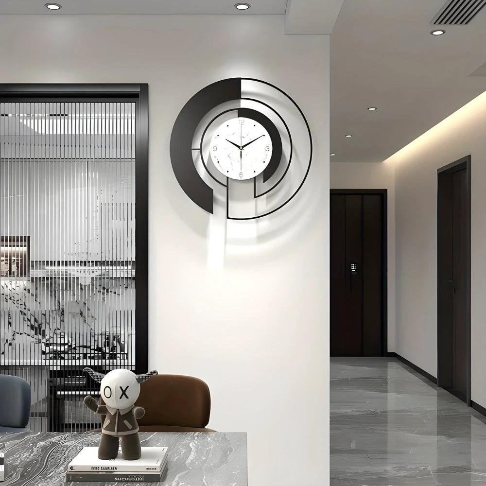 Quiet geometric wall clock with peaceful run for tranquil spaces Bowlift by Bowlift