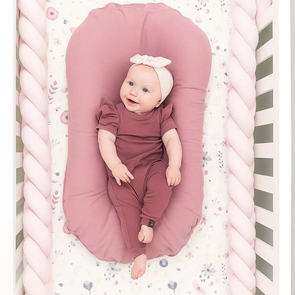 SnugNest | Braided Cot Bumper – Breathable Cotton – Soft Cushioning – Newborn Nursery Safety Bowlift by Bowlift