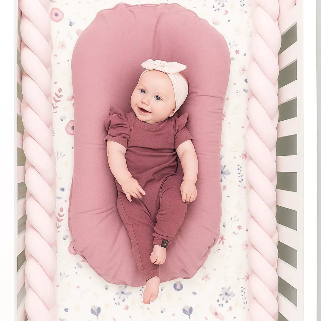 SnugNest | Braided Cot Bumper – Breathable Cotton – Soft Cushioning – Newborn Nursery Safety Bowlift by Bowlift