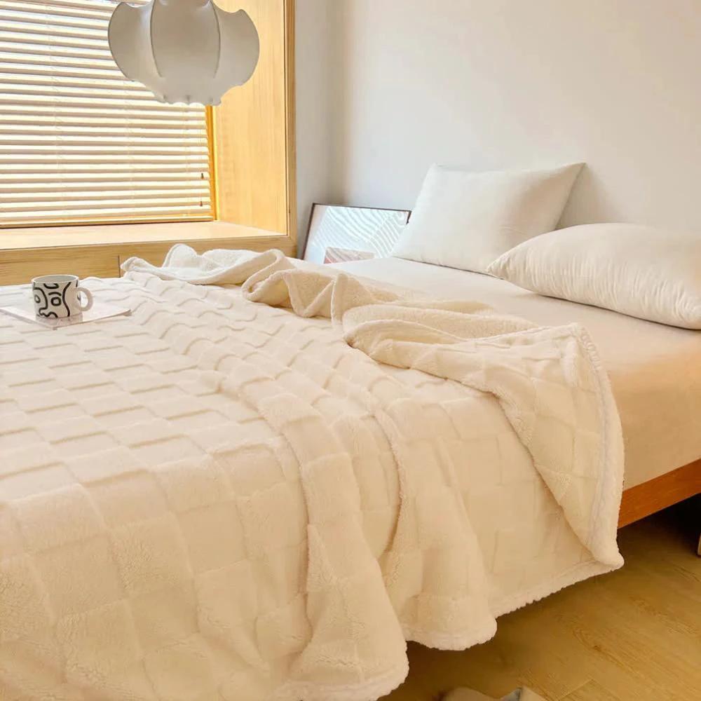 Plush Square Checkerboard Blanket by Casa & Beyond