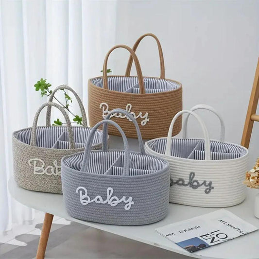 Cotton Rope Baby Caddy Organizer by Casa & Beyond