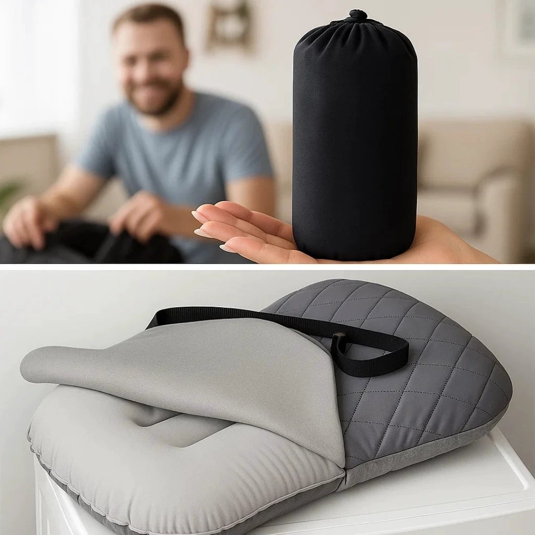 Ergonomic Neck Support – Inflatable & Lightweight – Eases Neck Pain – Compact for Flights & Train Bowlift by Bowlift